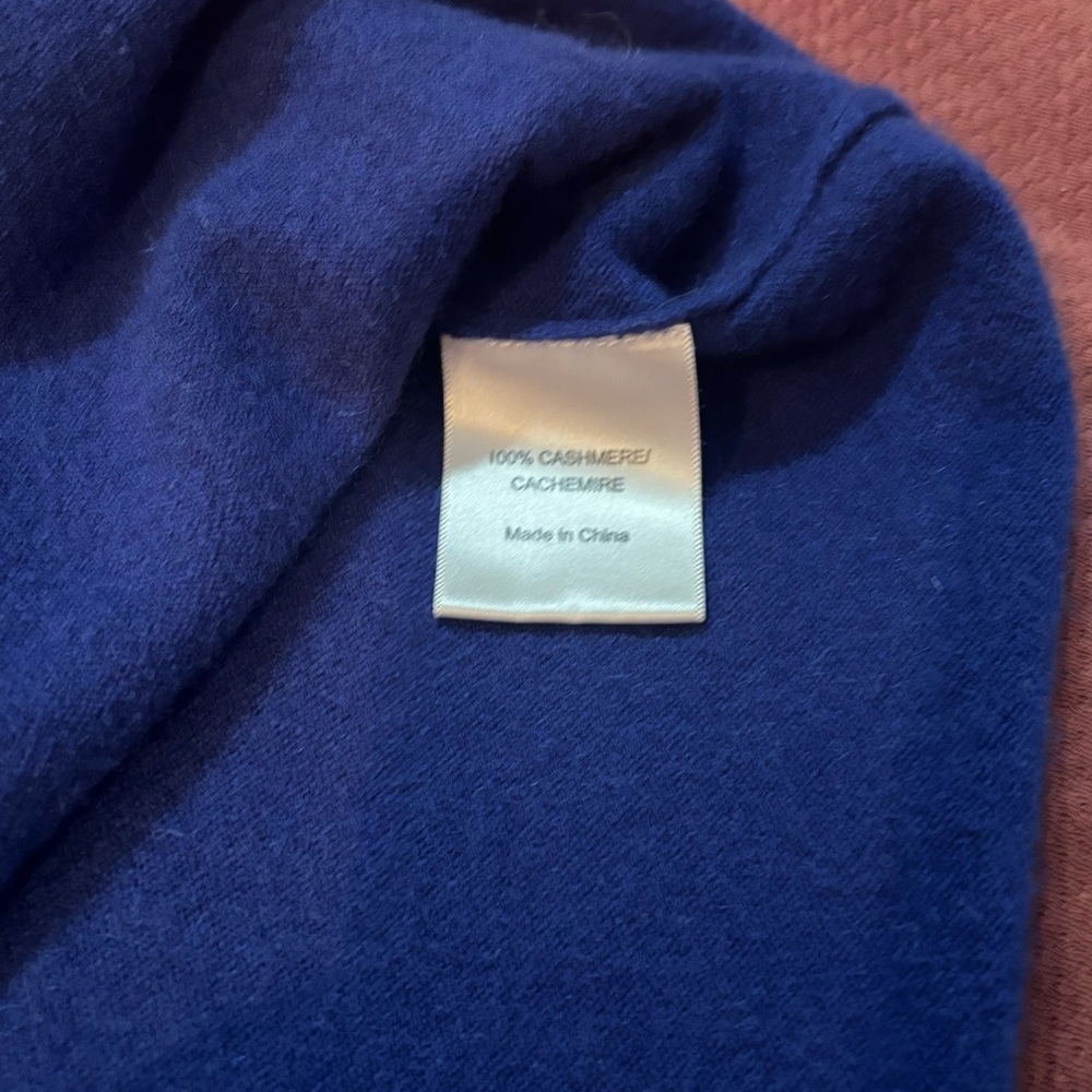 Tory Burch 100% Cashmere Oversized Dolman Turtleneck Sweater – Saphire Blue - Picture 7 of 11